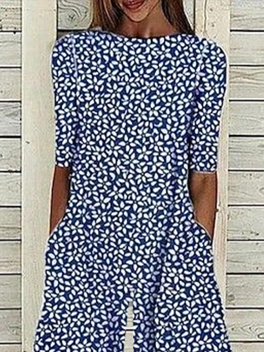 Women's H-Line Crew Neck Daily Going Out Casual Printing Floral Summer Ankle Pants Jumpsuit Romper