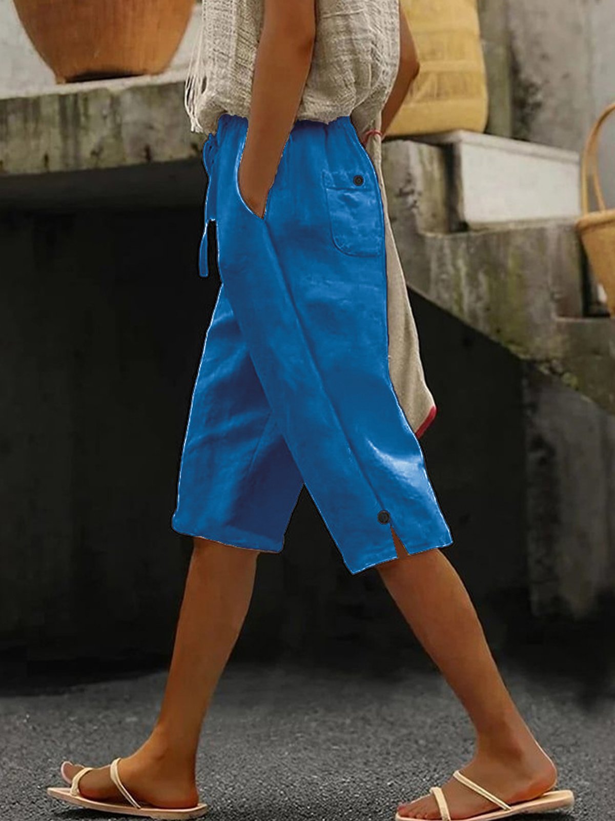 Casual Plain Straight Pants