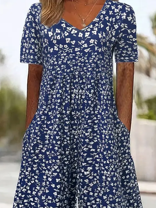 Women's H-Line V Neck Daily Going Out Casual Printing Floral Summer Ankle Pants Jumpsuit Romper