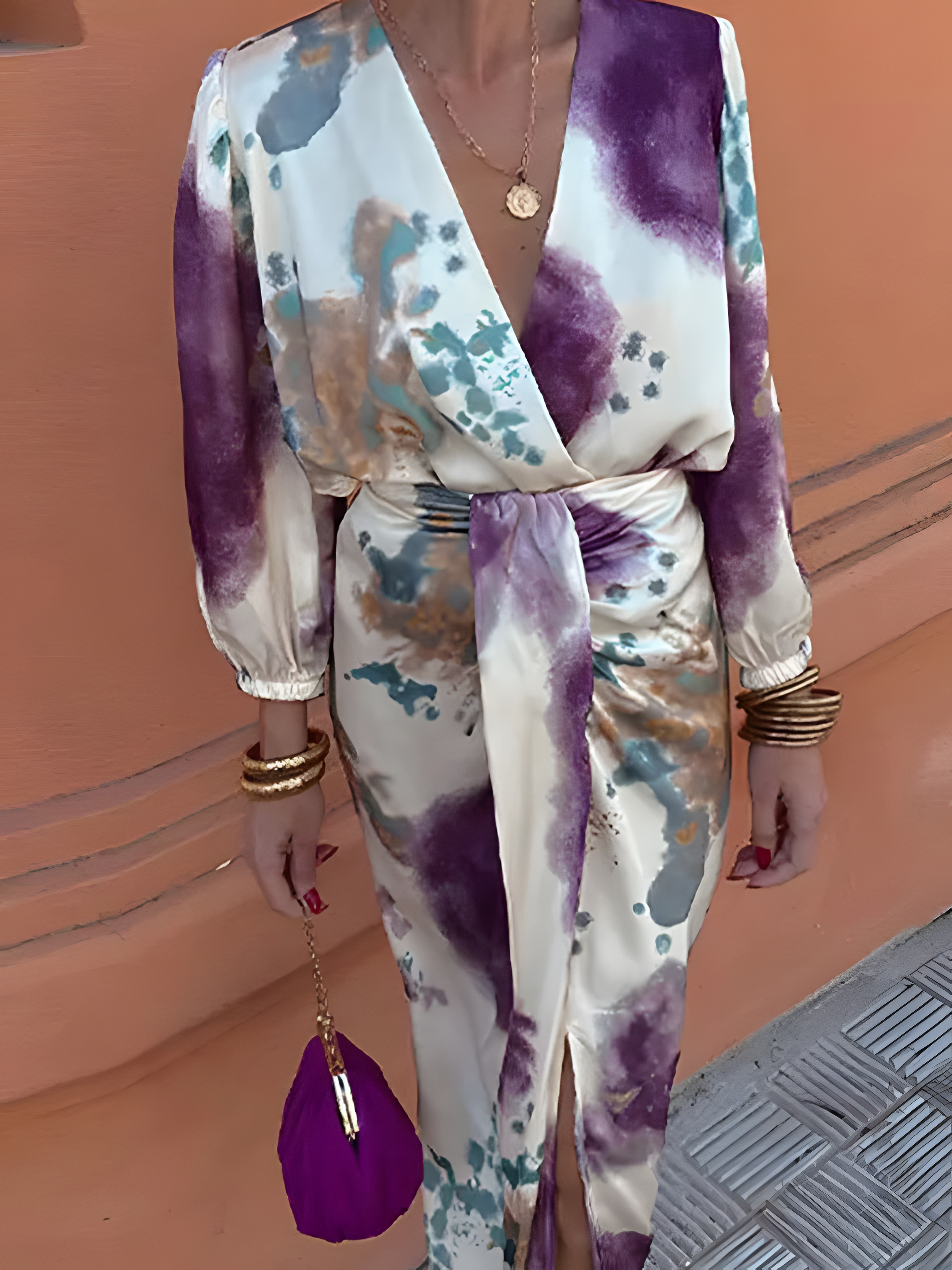 Women's Side-Slit 3D Printing Daily Going Out Two-Piece Set As Picture Casual Spring/Fall Top With Skirt Matching Set