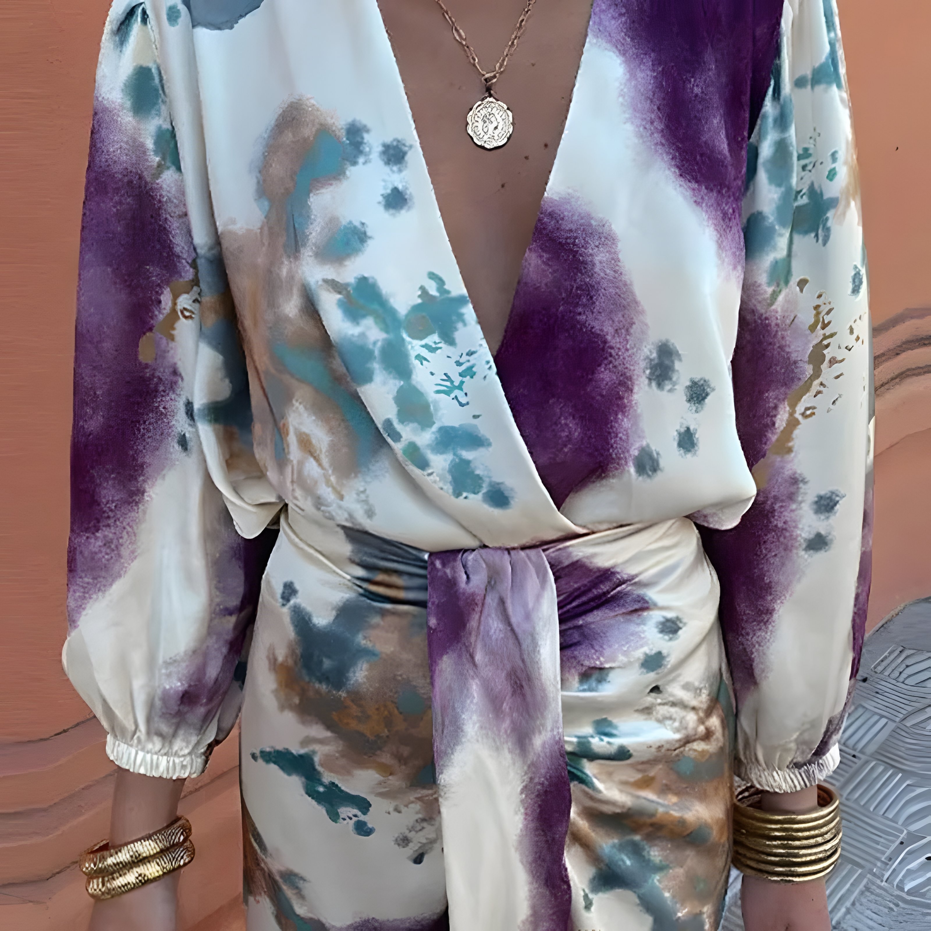 Women's Side-Slit 3D Printing Daily Going Out Two-Piece Set As Picture Casual Spring/Fall Top With Skirt Matching Set