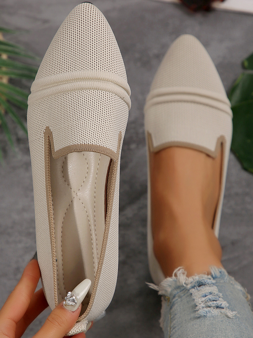 Street All Season Mesh Fabric Contrast Stitching Shallow Shoes