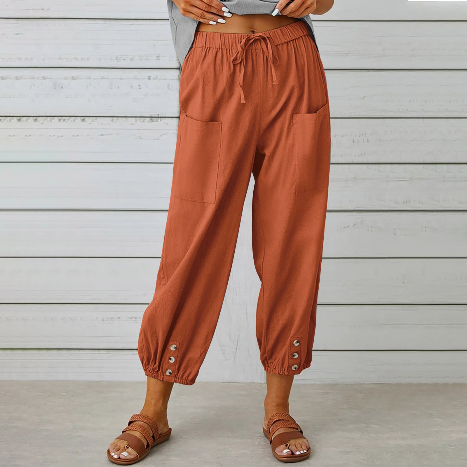Women's  Elastic Waist H-Line Wide Leg Pants Daily Going Out Pants White Casual Split Joint Plain Spring/Fall Pants