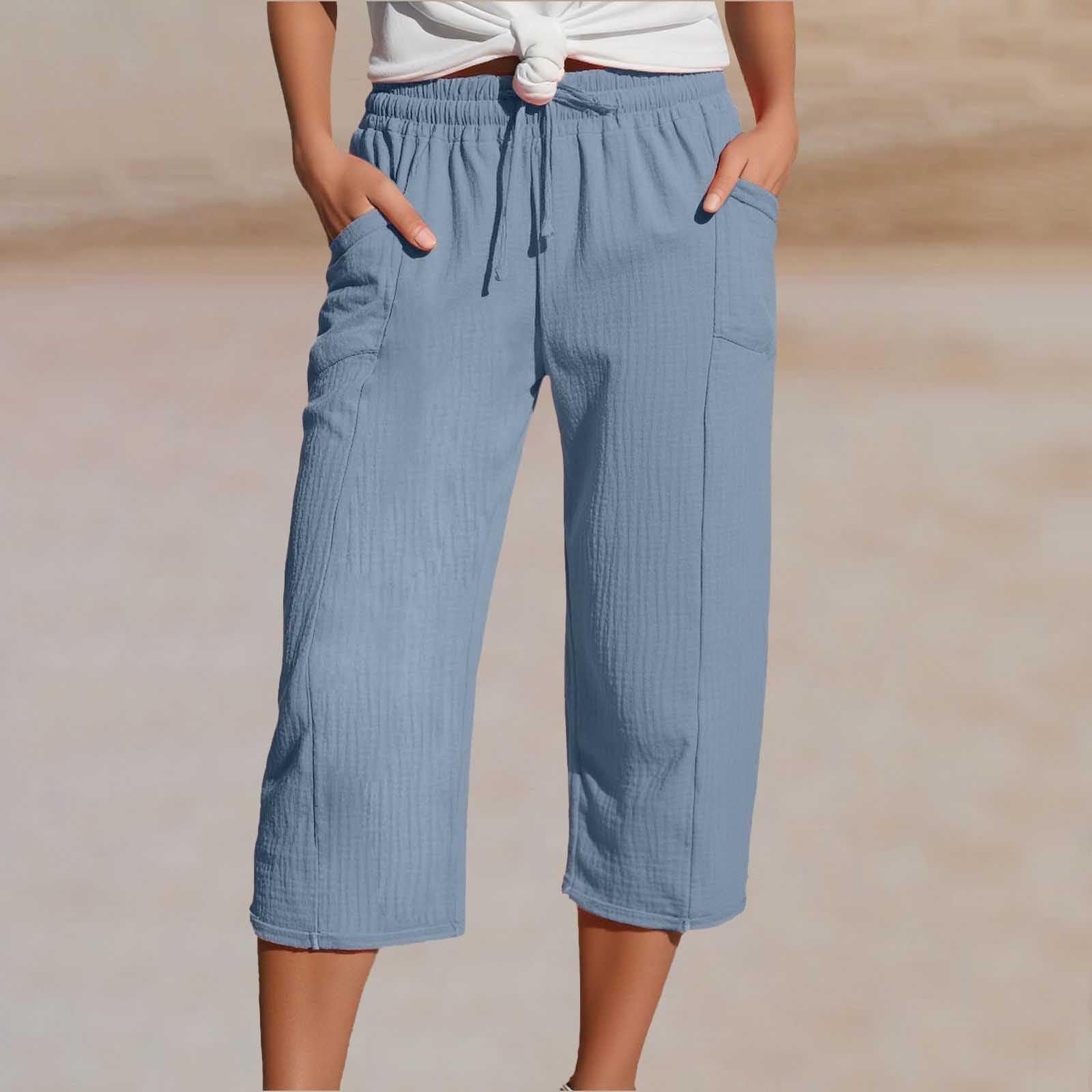 Linen Regular Fit Plain Casual Pants