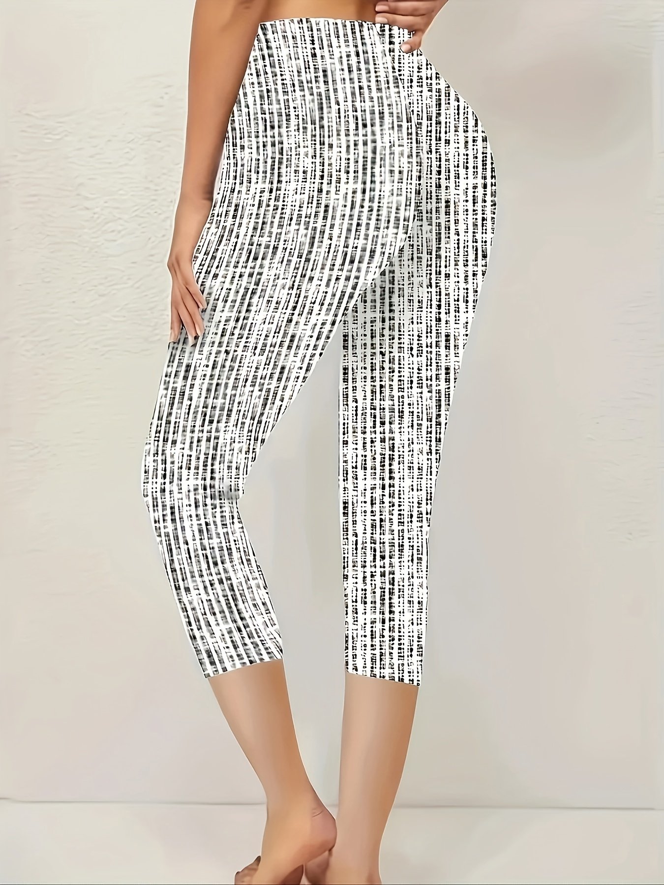 Women's Striped Print Casual Leggings