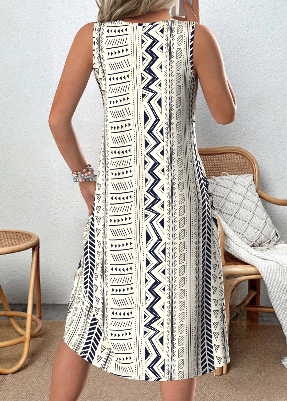 Loose Crew Neck Casual Dress