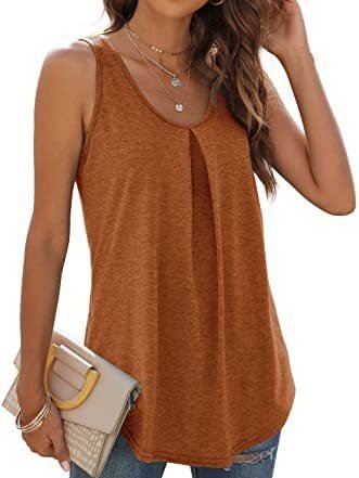 Women's Sleeveless Tank Top Summer Black Plain Ruched Cotton Crew Neck Daily Going Out Simple Top