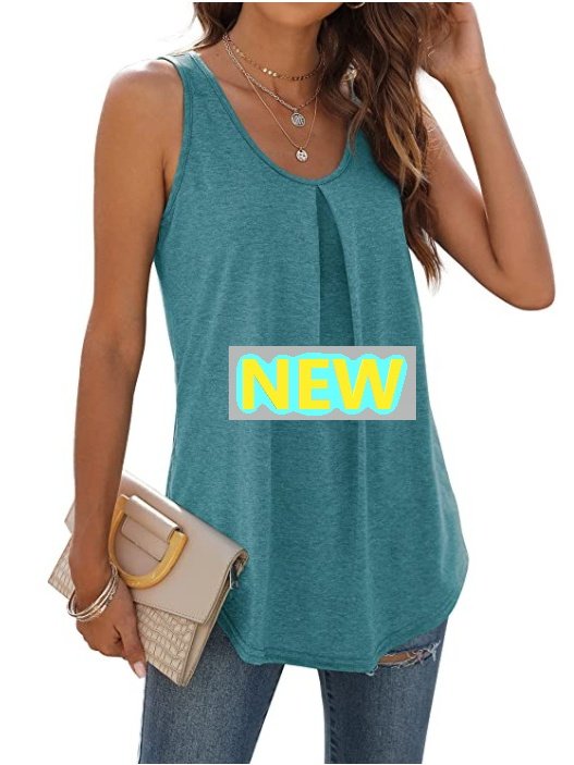 Women's Sleeveless Tank Top Summer Black Plain Ruched Cotton Crew Neck Daily Going Out Simple Top