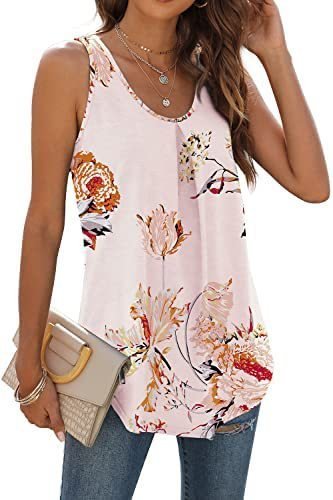 Women's Sleeveless Tank Top Summer Black Plain Ruched Cotton Crew Neck Daily Going Out Simple Top