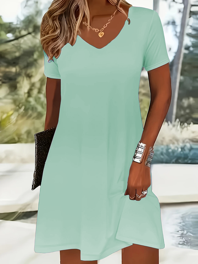 Women's V-Neck Short Sleeve Dress