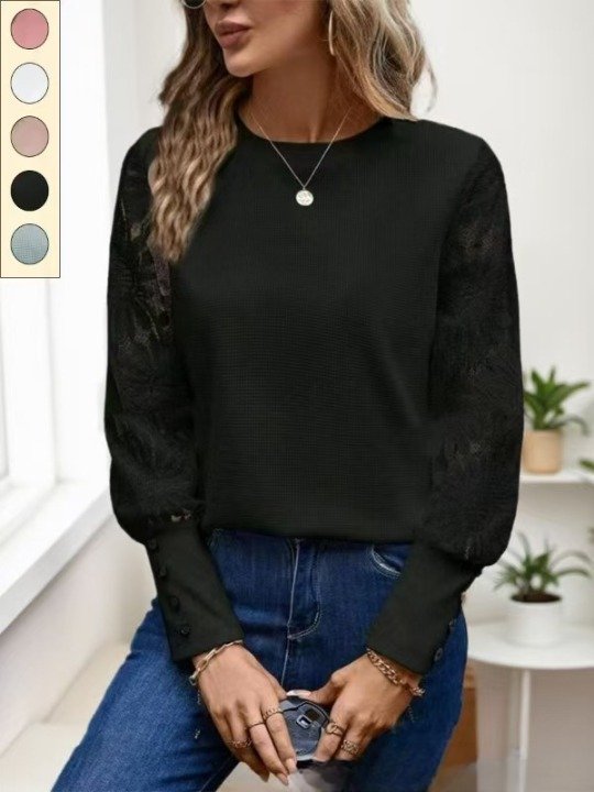 Women Floral Crew Neck Long Sleeve Vintage Commuting Spring/Fall Sweatshirt
