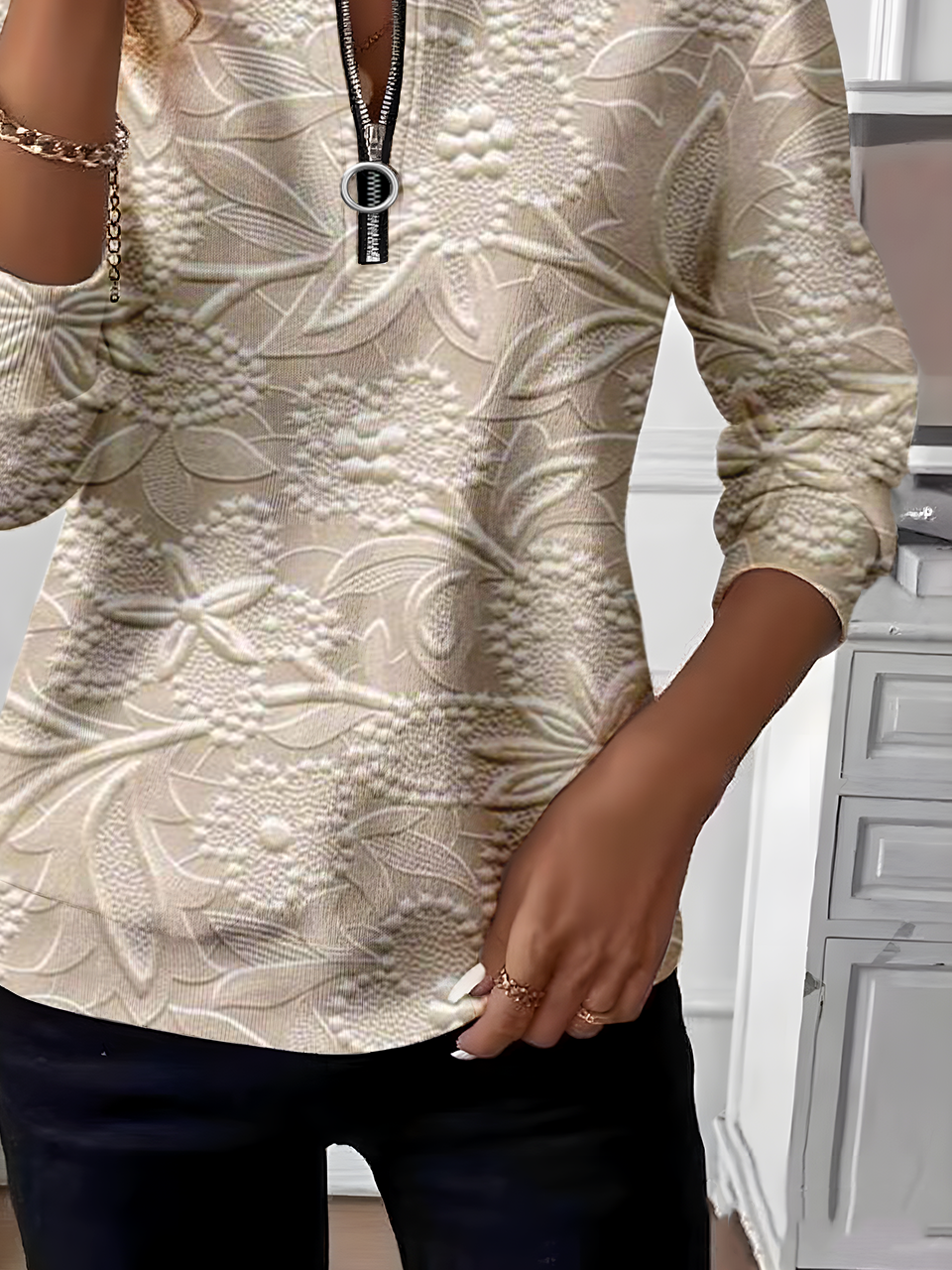 Women Floral Crew Neck Long Sleeve Vintage Daily Spring/Fall Sweatshirt