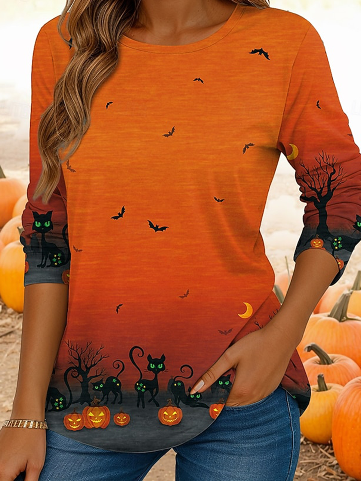 Regular Fit Casual Halloween Cotton T-Shirt
