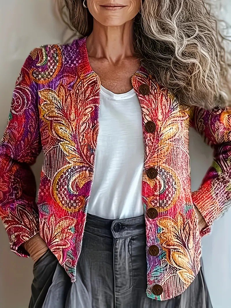 Loose Knitted Casual Crew Neck Cardigan