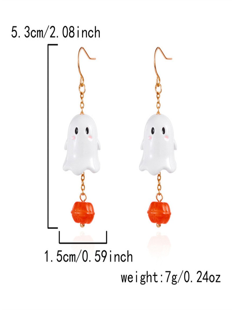 Alloy Electroplating Halloween Jewelry Cartoon Bat Ghost Pumpkin Earrings Halloween Kitten Skull Spider Witch Earrings