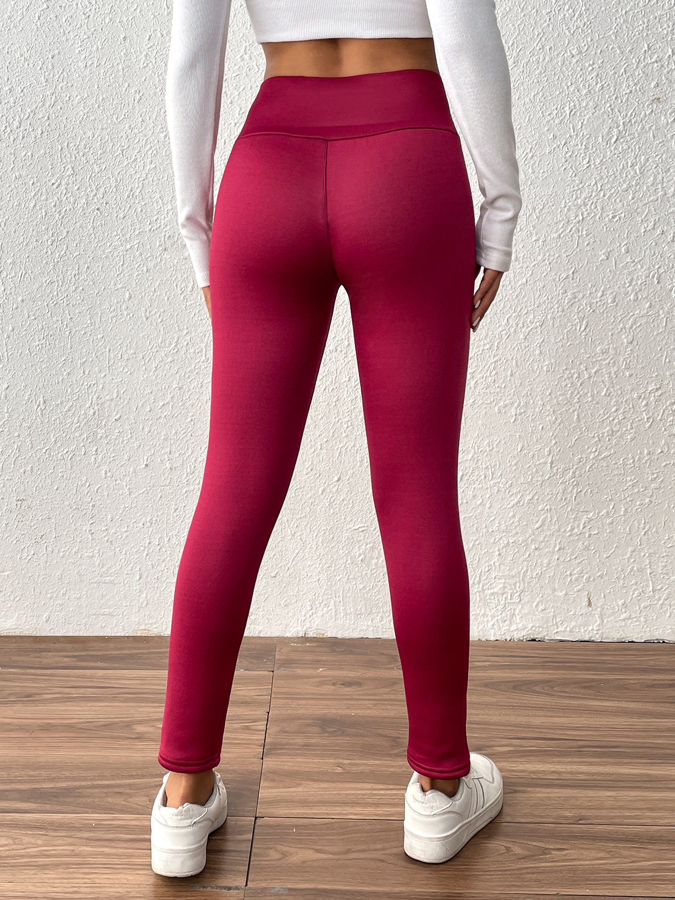 Women Plain Cotton Casual Leggings Daily Winter Ankle Banded Pants
