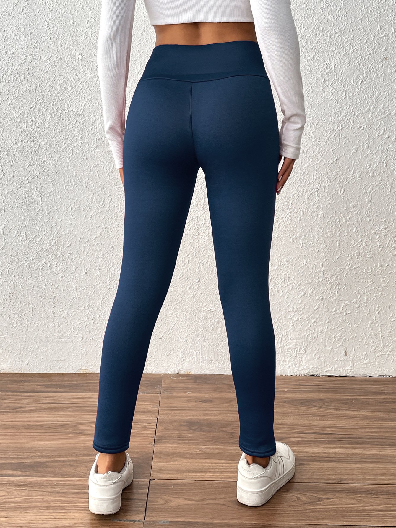 Women Plain Cotton Casual Leggings Daily Winter Ankle Banded Pants