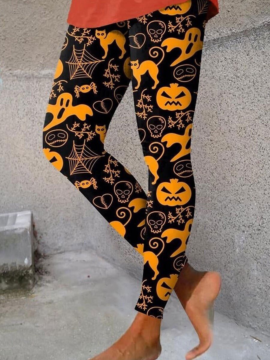 Women Halloween Jersey Vintage Leggings Holiday All Season Legging