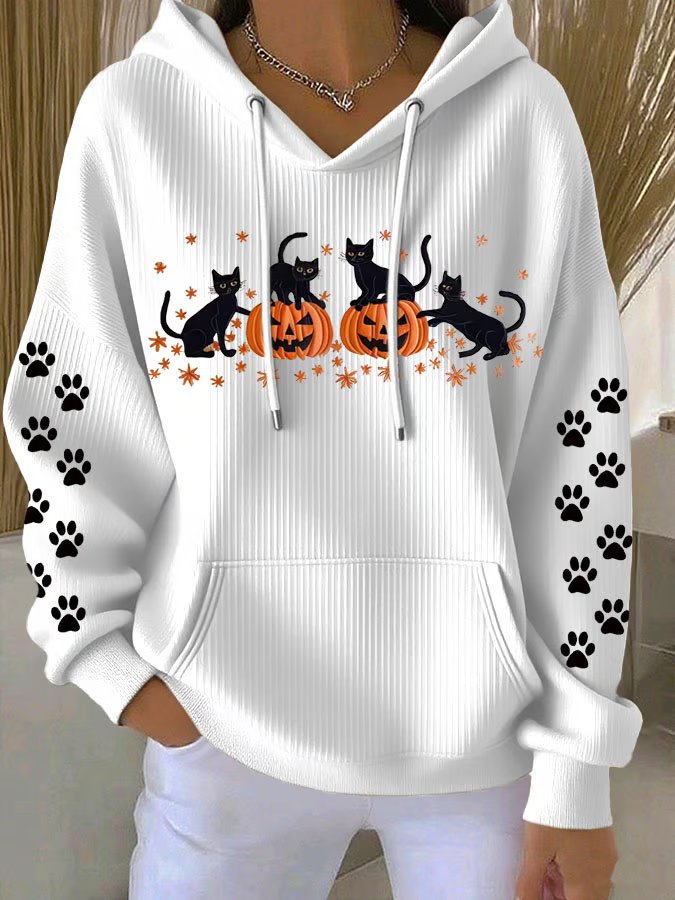 Women Cat Hoodie Long Sleeve Casual Daily Spring/Fall Hoodie