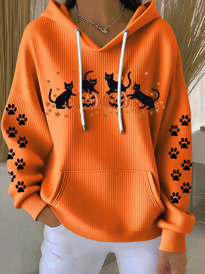 Women Cat Hoodie Long Sleeve Casual Daily Spring/Fall Hoodie