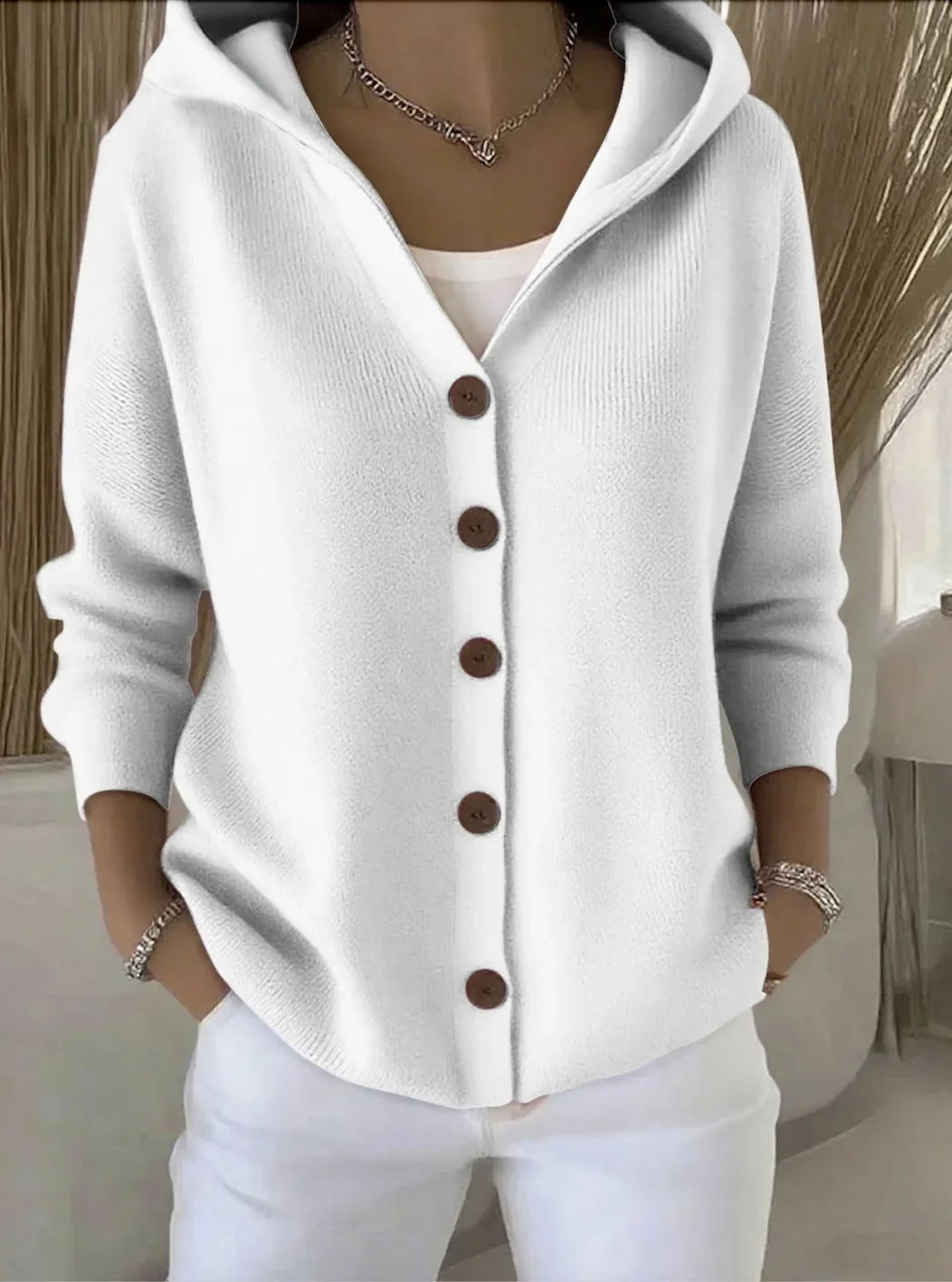Women Floral Hoodie Cotton Long Sleeve Casual Daily Spring/Fall Cardigan