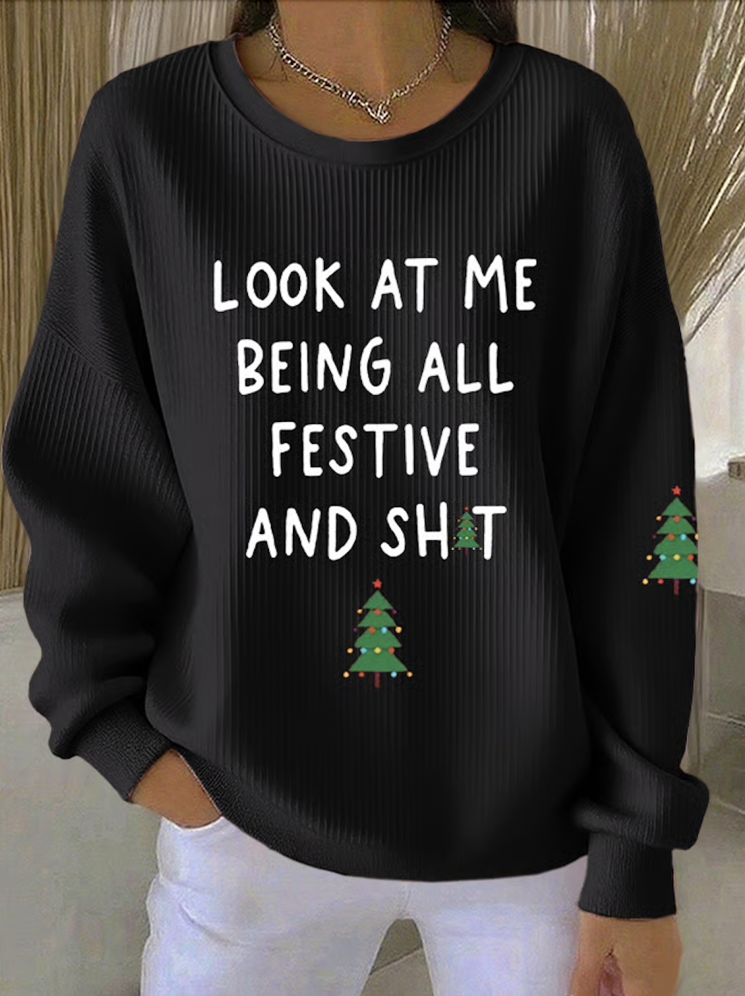 Women Text Letters Crew Neck Cotton Long Sleeve Casual Daily Spring/Fall Sweatshirt