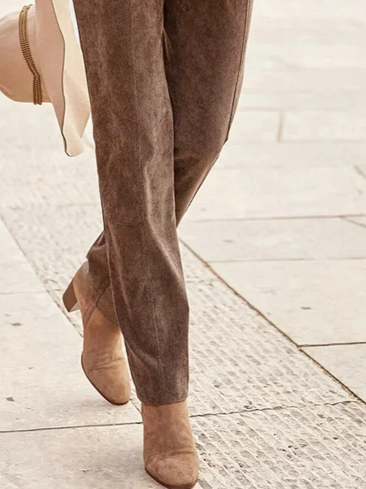 Women Plain Vintage Pant Daily Spring/Fall Straight Pants