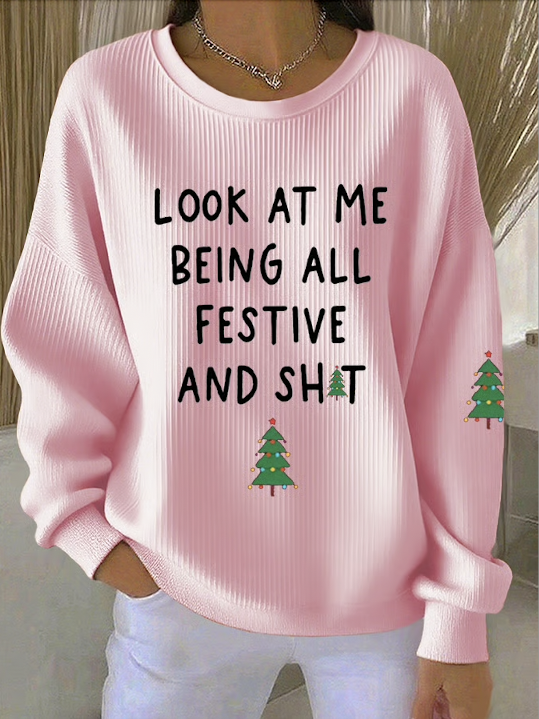 Women Text Letters Crew Neck Cotton Long Sleeve Casual Daily Spring/Fall Sweatshirt