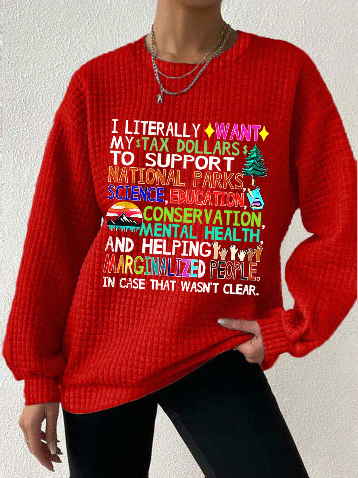 Women Text Letters Crew Neck Long Sleeve Casual Daily Spring/Fall Sweatshirt