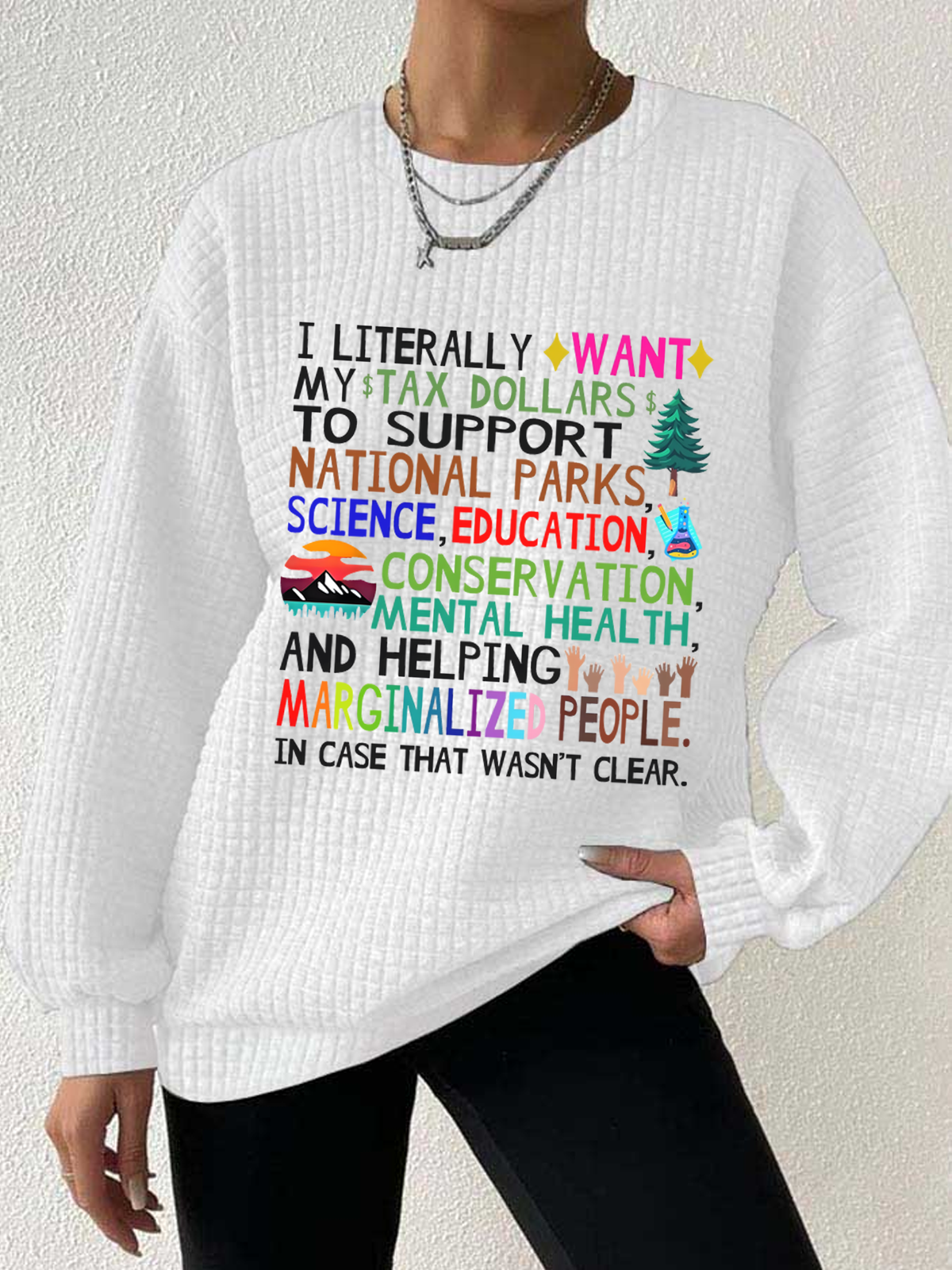 Women Text Letters Crew Neck Long Sleeve Casual Daily Spring/Fall Sweatshirt