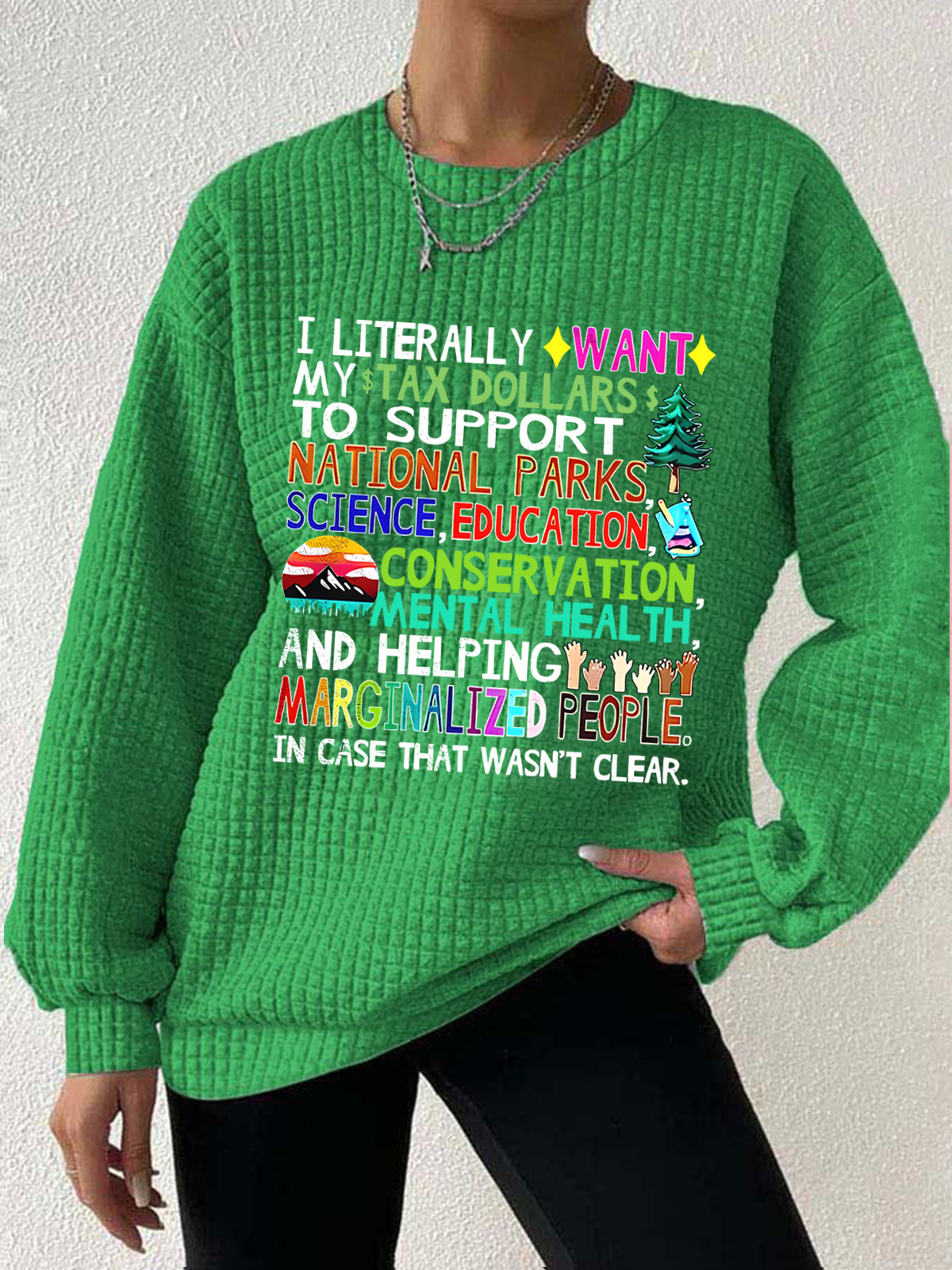 Women Text Letters Crew Neck Long Sleeve Casual Daily Spring/Fall Sweatshirt