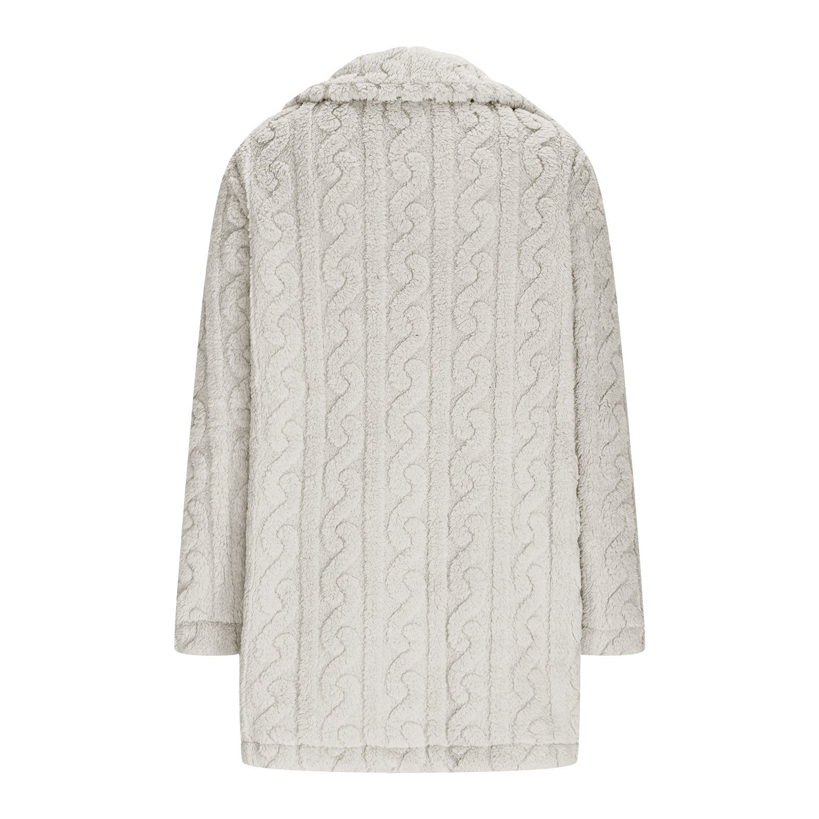 Women Plain Long Sleeve Casual Winter Daily Teddy Jacket Outerwear