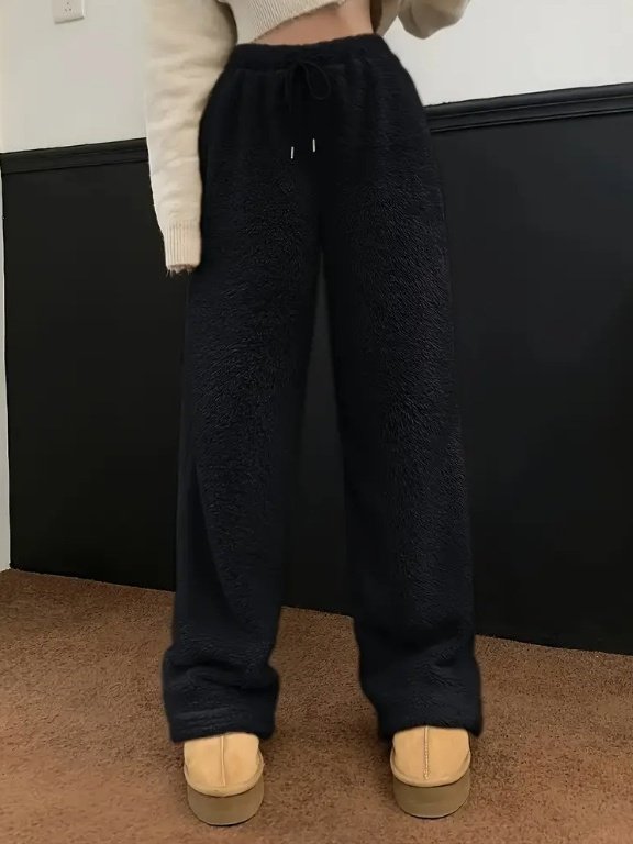 Women Plain Casual Split Joint Pant Daily Spring/Fall Wide Leg Pants