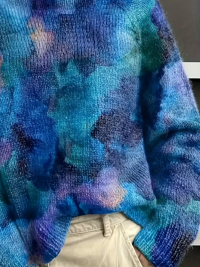 Women Abstract Turtleneck Long Sleeve Vintage Daily Spring/Fall Sweater