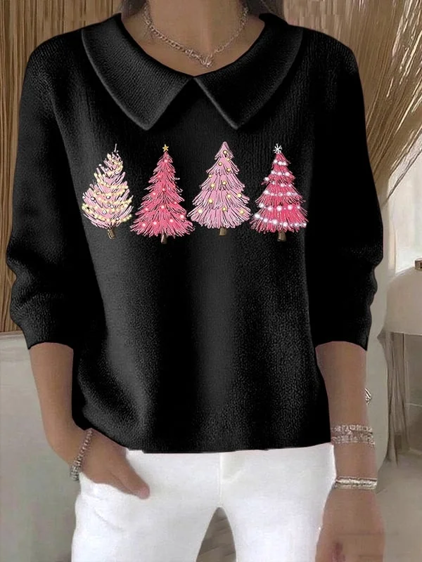 Women Christmas Shawl Collar Long Sleeve Casual Holiday Spring/Fall Sweater