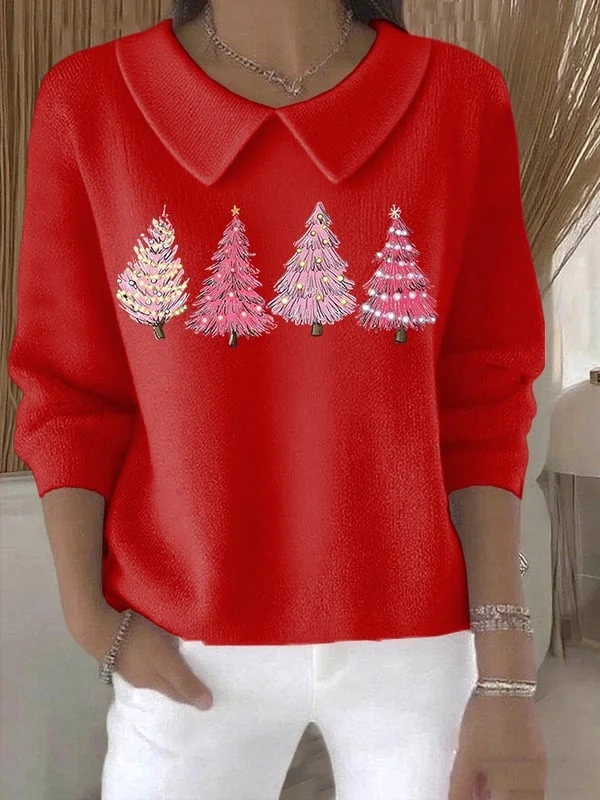Women Christmas Shawl Collar Long Sleeve Casual Holiday Spring/Fall Sweater