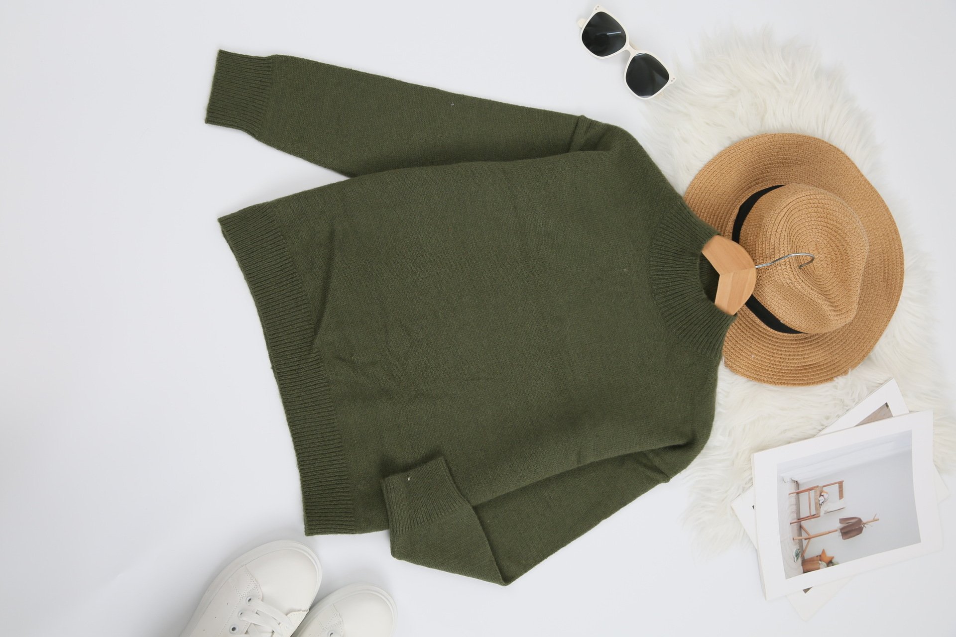 Women Plain Mock Neck Long Sleeve Street Daily Winter Sweater