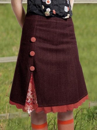 Vintage Floral-prin Ruffled Skirt