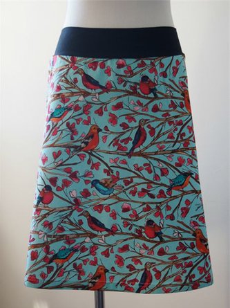 Vintage Cotton-Blend Printed Skirt