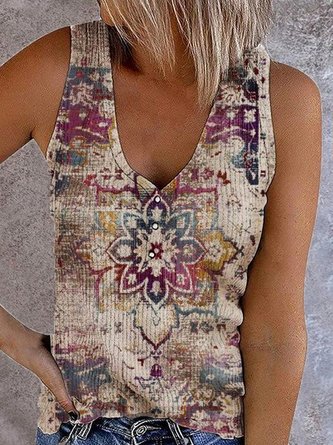 Women's Fashionable ethnic pattern printing vest