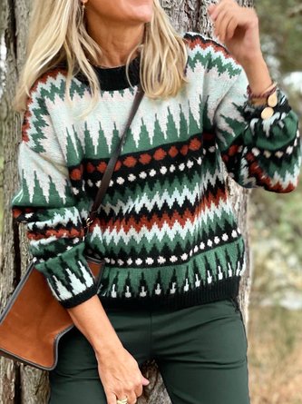 Ethnic Wool/Knitting Loose Sweater