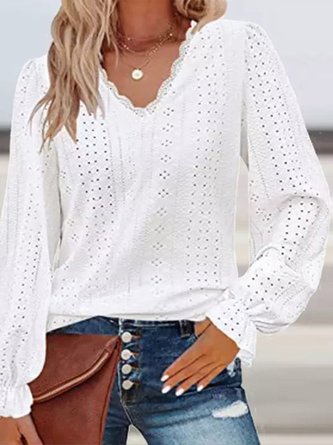 Women's Casual V Neck Loose Top