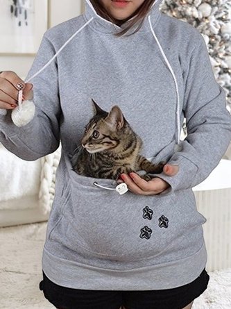 Pet Hoodie Large Pocket Long Sleeve Plush Sweatshirt
