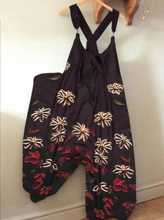 Floral Vintage Sleeveless Jumpsuit & Romper
