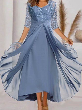 Lace Elegant Lace V Neck Dress