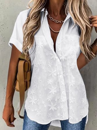 ANNIECLOTH Summer Lace Casual Lace Loose Blouse