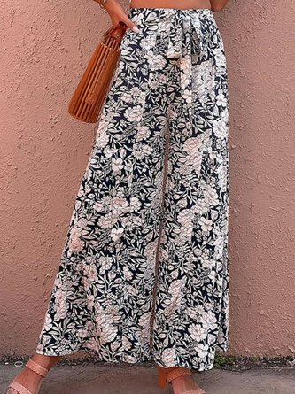 Vacation Floral Loose Wide Leg Pants