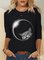 Cat Print Galaxy Round-neck Long Sleeve T-shirt