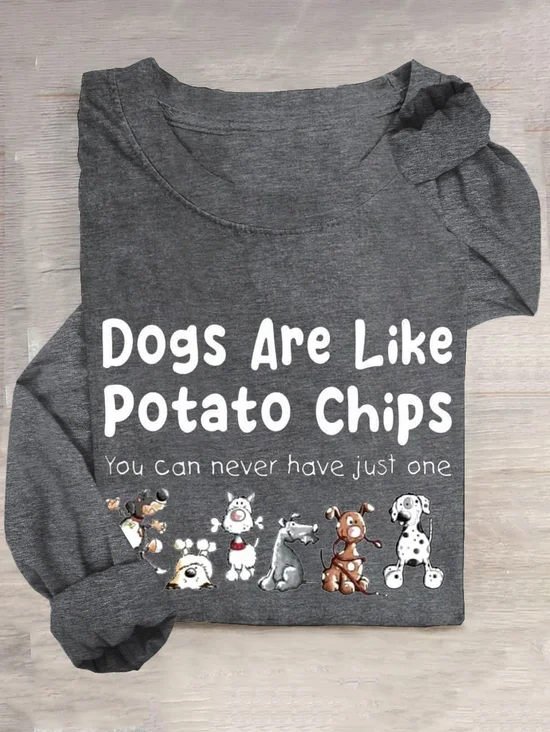 Women Text Letters Crew Neck Cotton-Blend Long Sleeve Casual Daily Spring/Fall T-shirt