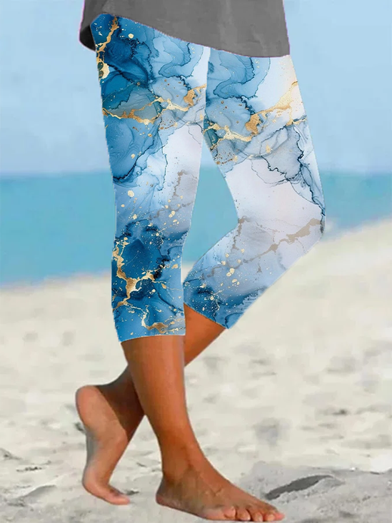 Women's Abstract Spring Print Casual Leggings